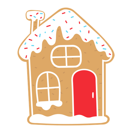 Casa de Pão de Gengibre, Sobremesa Tradicional de Natal  Ilustração
