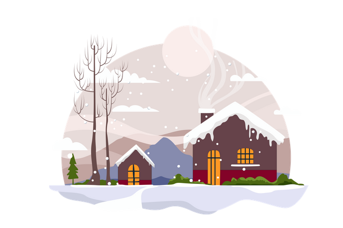 Casa de nieve  Ilustración
