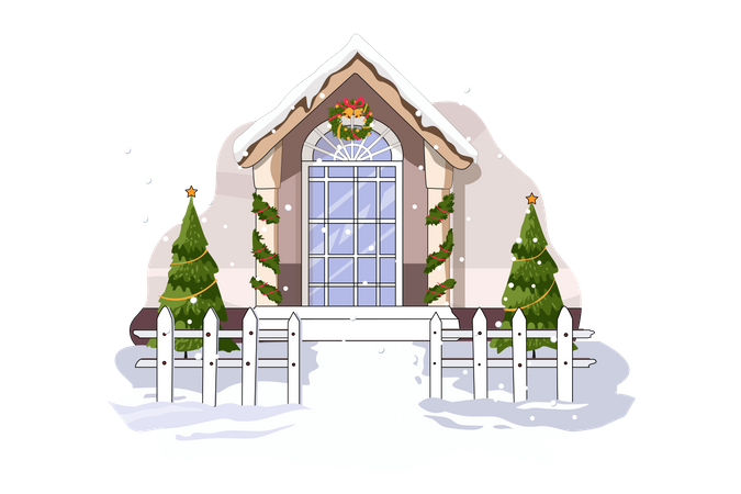 Casa de nieve  Ilustración