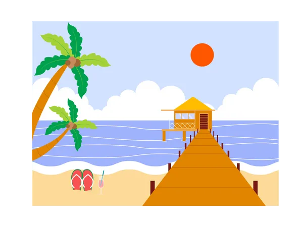 Casa en la playa  Ilustración