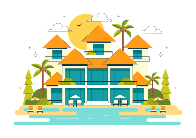 Casa de praia  Ilustração