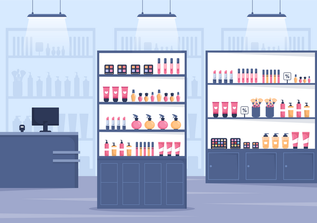 Casa de productos cosméticos  Ilustración