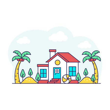 Casa en la playa  Ilustración