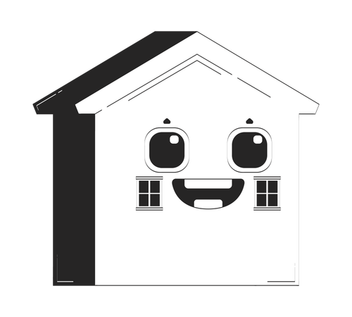 Casa feliz com rosto sorridente  Ilustração