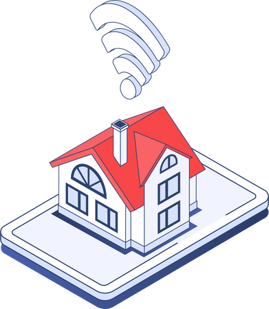 Hogar inteligente con control wifi  Ilustración