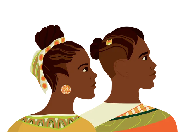 Casal africano  Ilustração