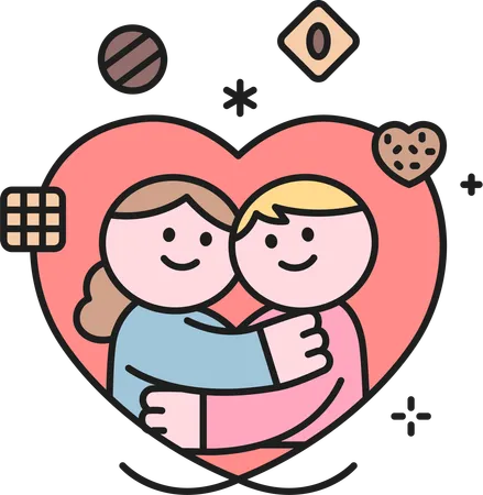 Casal adora chocolate  Ilustração