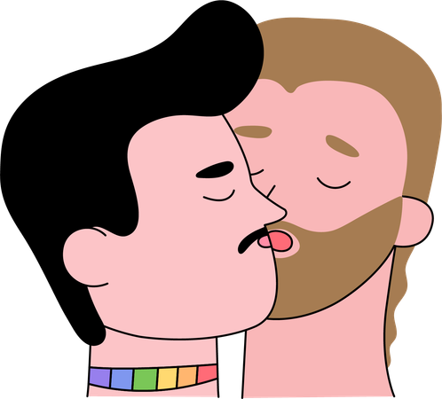 Casal apaixonado LGBT  Ilustração