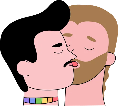 Casal apaixonado LGBT  Ilustração