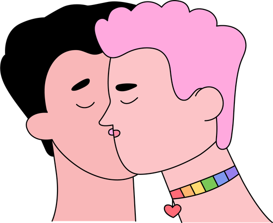 Casal apaixonado LGBT  Ilustração