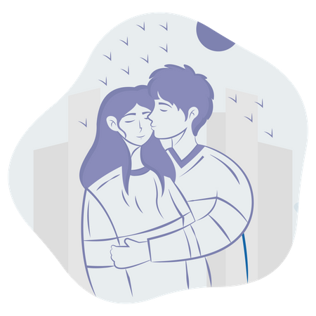 Casal apaixonado  Ilustração
