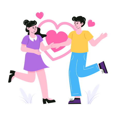 Casal apaixonado profundamente  Ilustração