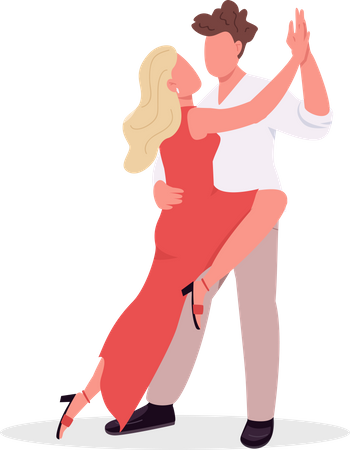 Casal aprendendo tango  Ilustração