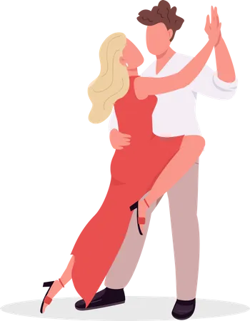 Casal aprendendo tango  Ilustração