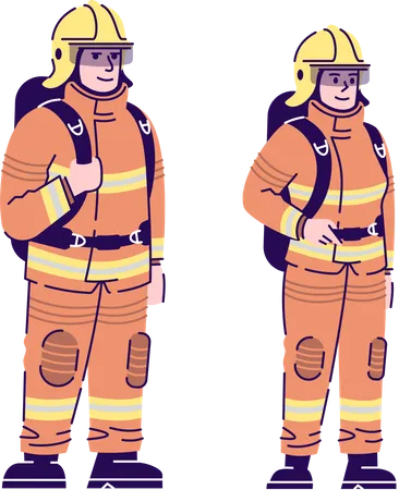 Casal de bombeiros  Ilustração