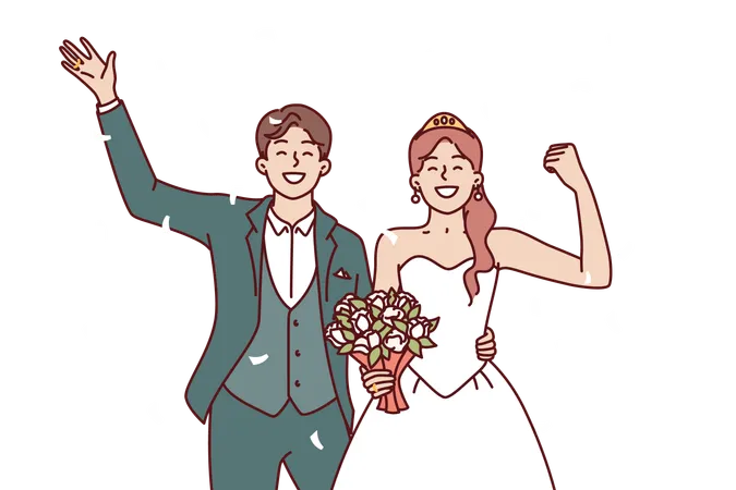 Casal se casou  Ilustração