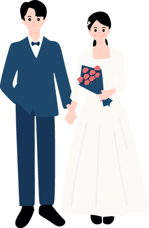 Casal com votos de casamento  Ilustração