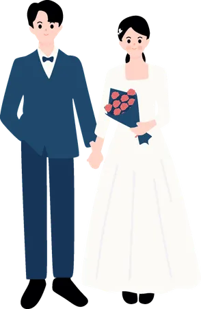 Casal com votos de casamento  Ilustração