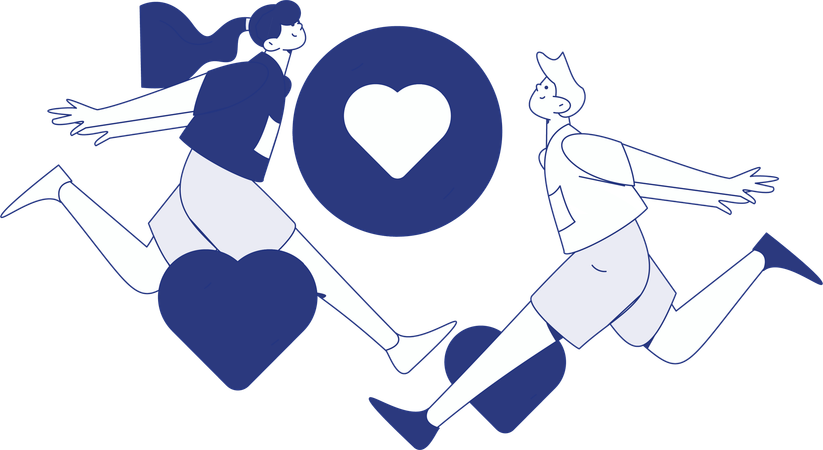 Casal curtindo o amor  Ilustração