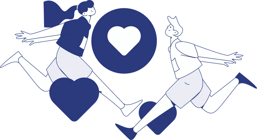 Casal curtindo o amor  Ilustração