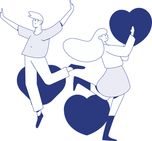 Casal curtindo o amor  Ilustração