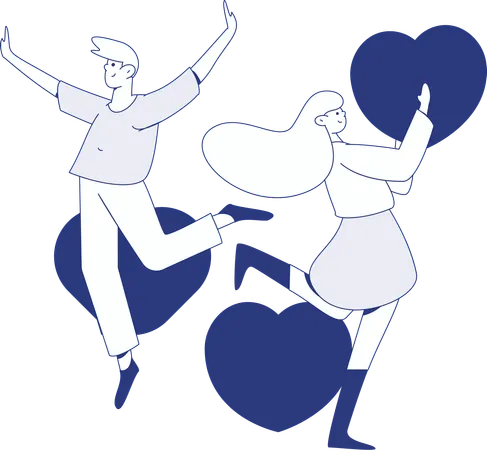 Casal curtindo o amor  Ilustração