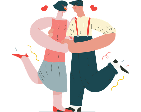 Casal dançando  Ilustração
