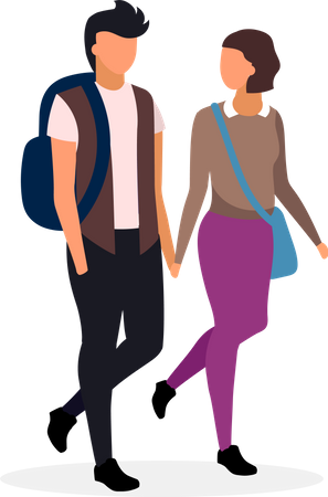 Casal de escola  Ilustração