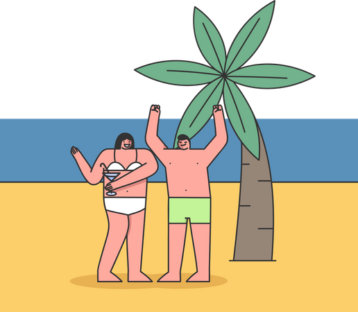 Casal de férias  Ilustração