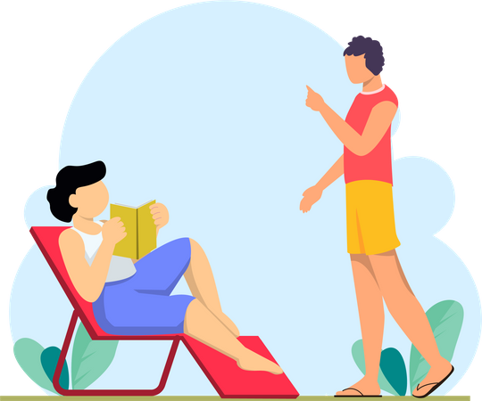 Casal de férias  Ilustração