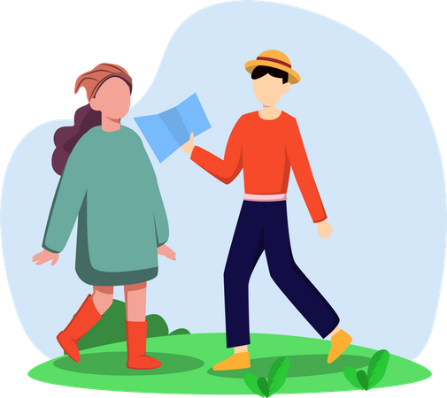 Casal de férias  Ilustração