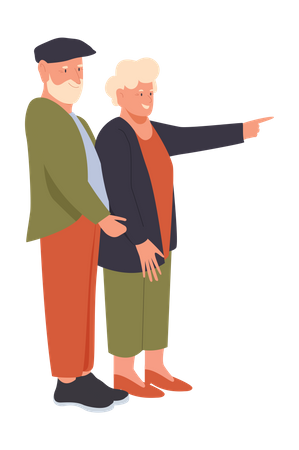 Casal de idosos  Ilustração