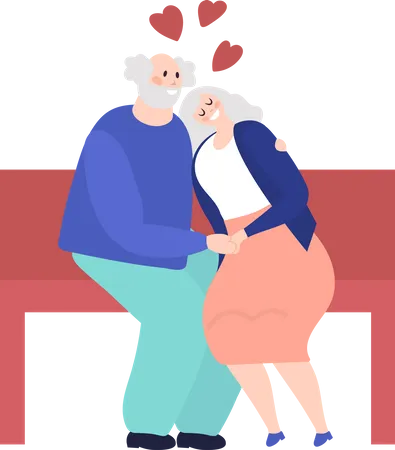 Namoro de casal mais velho  Ilustração
