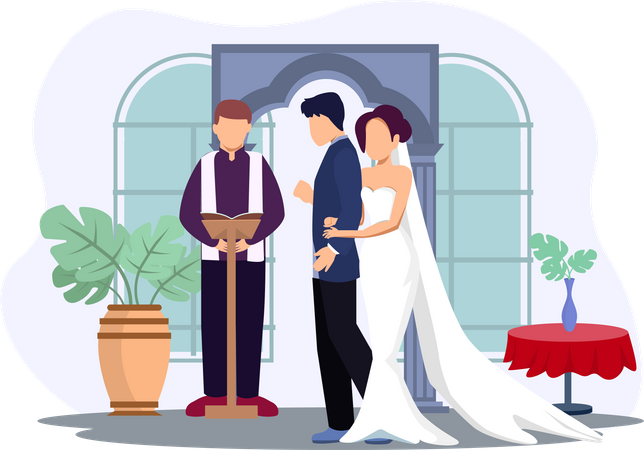 Casal de noivos  Ilustração
