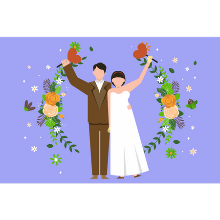 Casal de noivos  Ilustração