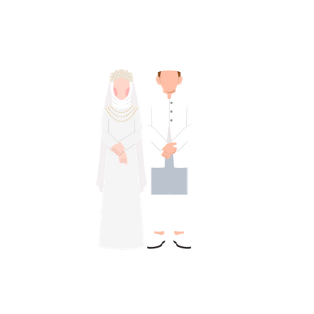 Casal de noivos muçulmanos  Ilustração