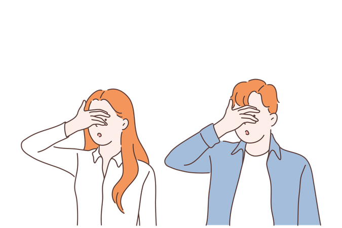 Casal está escondendo segredos um do outro  Ilustração