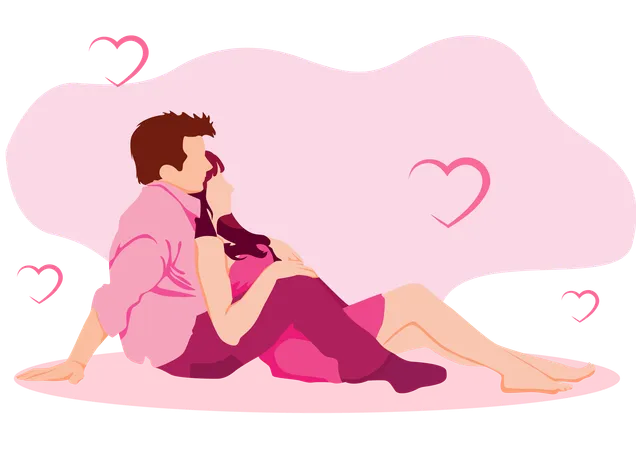 Casal fazendo romance  Ilustração