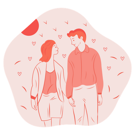 Casal fica um com o outro  Ilustração