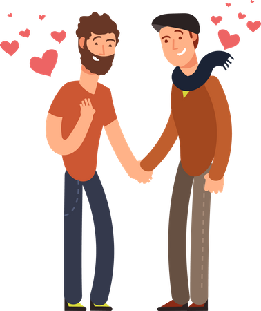 Feliz casal gay  Ilustração