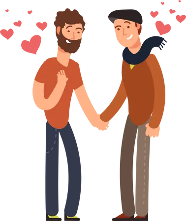 Feliz casal gay  Ilustração