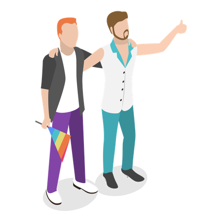 Casal gay juntos  Illustration