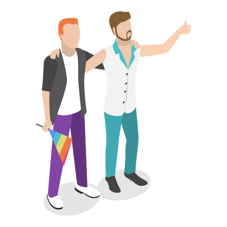 Casal gay juntos  Illustration