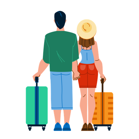 Casal vai viajar  Ilustração