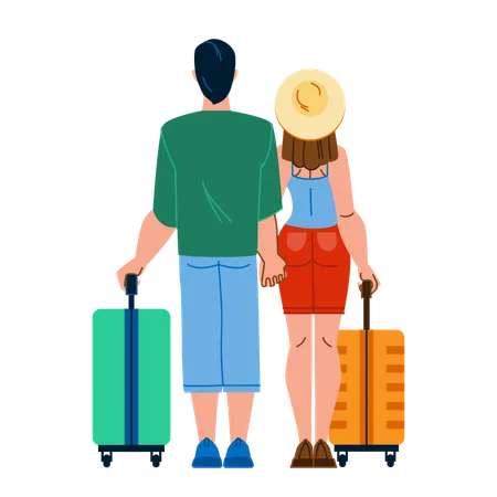 Casal vai viajar  Ilustração