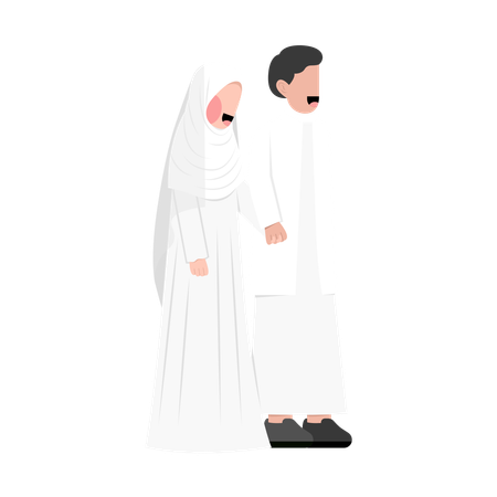 Casal islâmico fazendo nikah  Ilustração