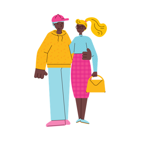 Jovem casal  Ilustração