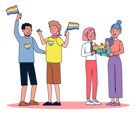 Casal LGBT  Ilustração