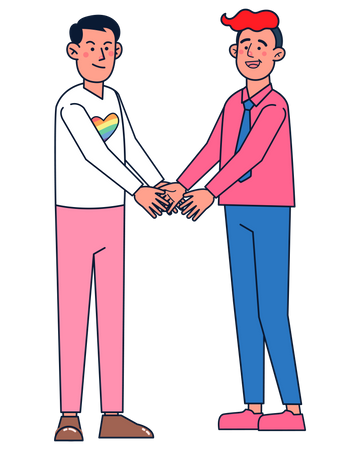 Casal lgbt masculino  Ilustração