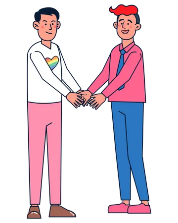 Casal lgbt masculino  Ilustração